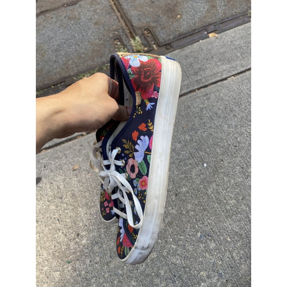 Rifle Paper Co. X Keds Womens Champion Floral Sneakers Size 9.5 Navy Canvas - Picture 2 of 4